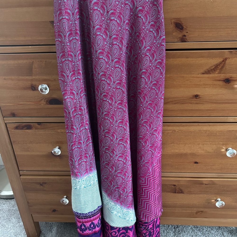 Pink and Purple Paisley Maxi Skirt